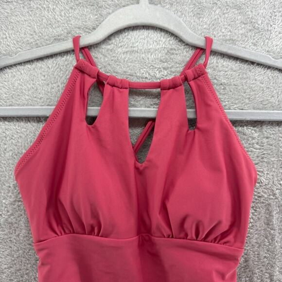 CupShe Swimsuit Women L Soft Red One Piece Halter Key Hole Padded - Picture 3 of 14